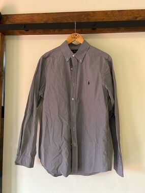 Ralph Lauren Men's Navy Micro-Check Button-Down Shirt